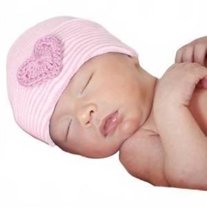 NEW ILYBEAN crochet heart nursery cap in pink